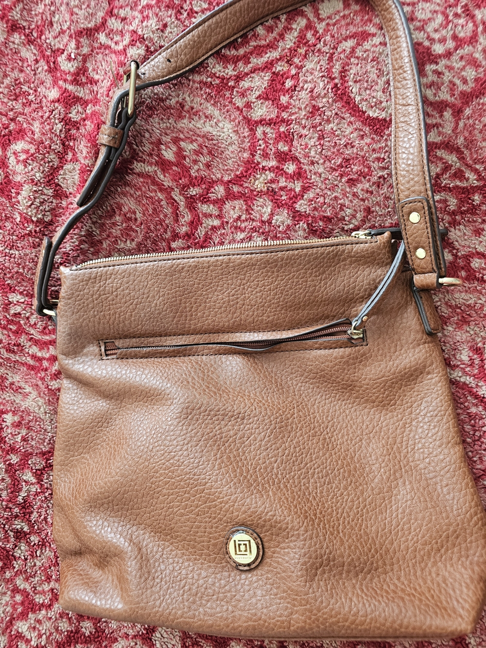 Liz Claiborne Brown Leather Crossbody Bag